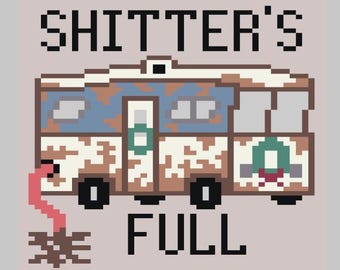Camper - RV - Shitters Full - Finger Knitting / Chunky Knit Blanket Pattern