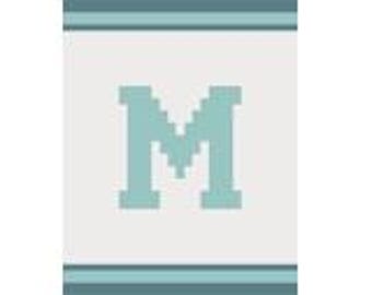 Letter M Initial - Finger Knitting / Chunky Knit Blanket Pattern