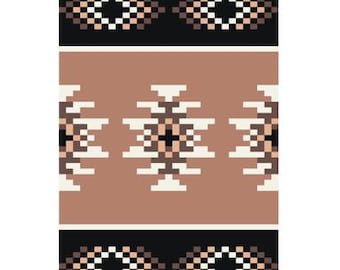 Aztec Trio - Finger Knitting / Chunky Knit Blanket Pattern