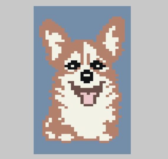 Corgi Dog Finger Knitting Chunky Knit Blanket Pattern UK