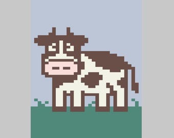 Cow - Finger Knitting / Chunky Knit Blanket Pattern