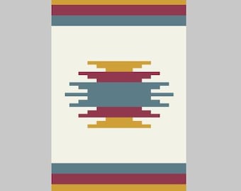 Southwestern - Finger Knitting / Chunky Knit Blanket Pattern