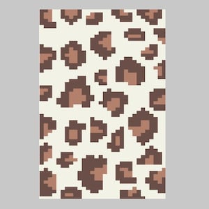 May include: A seamless pattern featuring a brown and light brown leopard print on a white background.