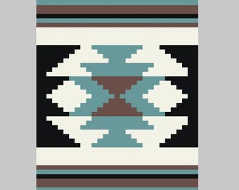 Southwestern Style Design- Finger Knitting / Chunky Knit Blanket Pattern