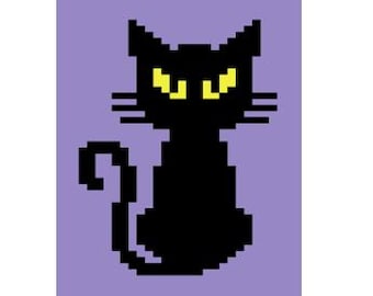Black Cat - Finger Knitting / Chunky Knit Blanket Pattern