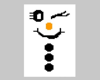 Winking Snowman XL - Finger Knitting / Chunky Knit Blanket Pattern