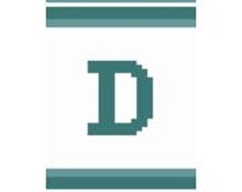 Letter D Initial - Finger Knitting / Chunky Knit Blanket Pattern