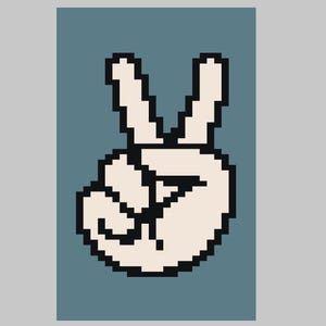 Peace Hand Sign - Finger Knitting / Chunky Knit Blanket Pattern