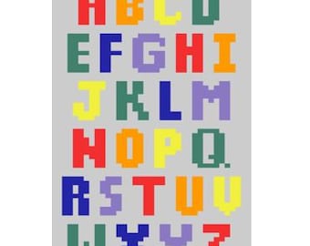 Alfabeto - Patrón para tejer con los dedos / Manta de punto grueso