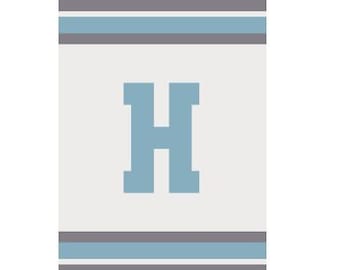 Letra H Inicial - Padrão de Manta de Malha de Dedo / Malha Grossa