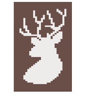 Deer Silhouette - Finger Knitting / Chunky Knit Blanket Pattern