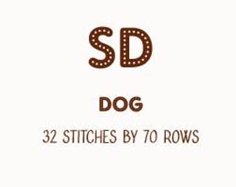 Custom SD Dog 32X70- Specialty Design - Finger Knitting / Chunky Knit Blanket Pattern