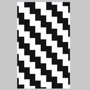 May include: Black and white geometric pattern with a zig-zag design. The pattern is repeated throughout the image.