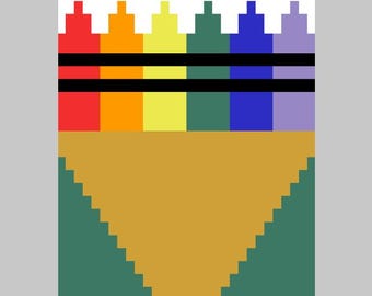 Crayones - Patrón para tejer a mano / Manta de punto grueso