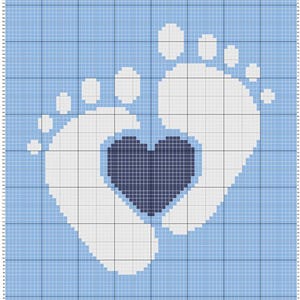Pieds de bébé avec coeur - D'un coin à l'autre - mini graphgan C2C - Modèle de couverture