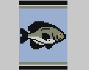 Pez tipo crappie: patrón para tejer con los dedos o manta de punto grueso