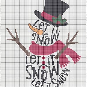 Let It Snow Snowman - Single Crochet Graphgan - Blanket Pattern
