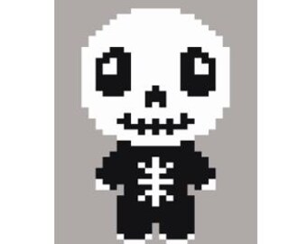 Skeleton - Finger Knitting / Chunky Knit Blanket Pattern