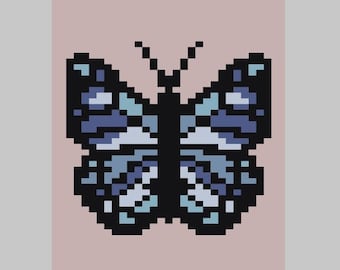 Blue Butterfly - Finger Knitting / Chunky Knit Blanket Pattern