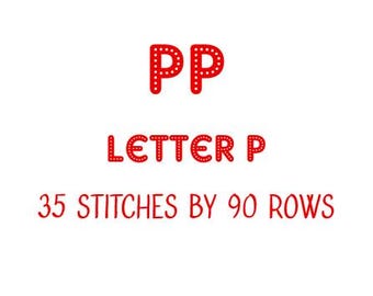 Custom PP letter P 35X90 design - Finger Knitting / Chunky Knit Blanket Pattern