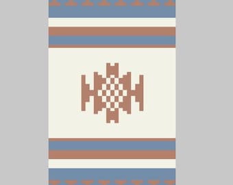 Southwestern Design - Finger Knitting / Chunky Knit Blanket Pattern