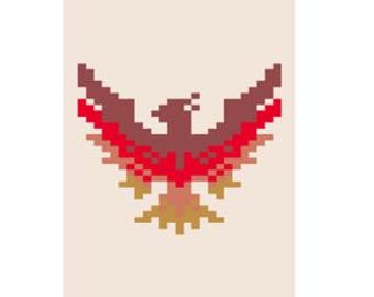 Phoenix Bird - Finger Knitting / Chunky Knit Blanket Pattern