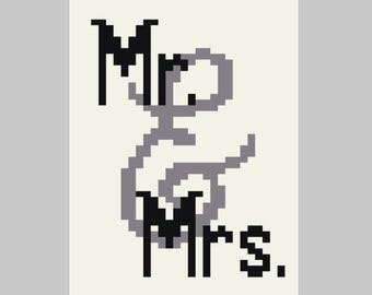 Mr. & Mrs. - Wedding - Finger Knitting / Chunky Knit Blanket Pattern