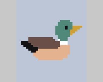 Mallard Duck  - Finger Knitting / Chunky Knit Blanket Pattern