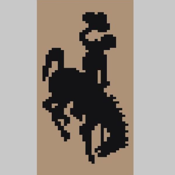 馬に乗ったカウボーイ - 指編み / チャンキーニットブランケットのパターン