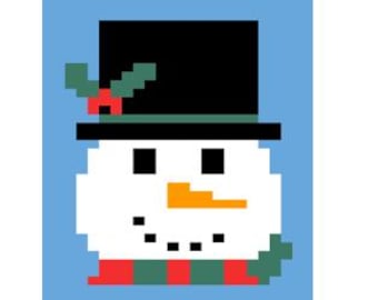 Muñeco de nieve: patrón para tejer con los dedos o manta de punto grueso