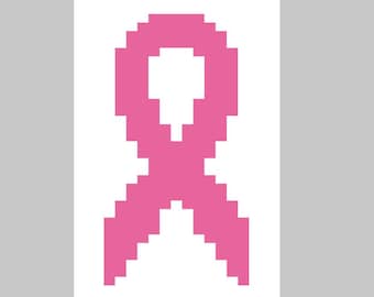 Breast Cancer Ribbon (small) - Finger Knitting / Chunky Knit Blanket Pattern