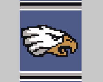 Patrón de manta de punto grueso con cabeza de águila para tejer a mano