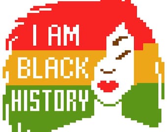 I Am Black History - Specialty Design - Finger Knitting / Chunky Knit Blanket Pattern