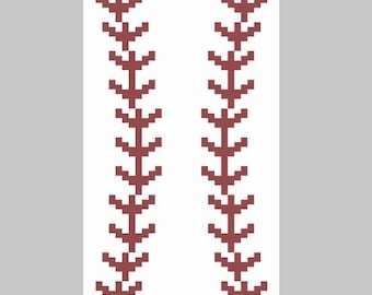 Costura de béisbol - Patrón de manta de punto grueso para tejer con los dedos