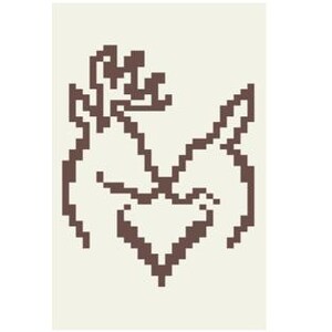 May include: Line art illustration of two hands forming a heart shape with a deer antler on top.