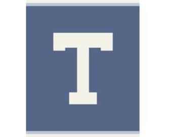 Letter T Initial - Finger Knitting / Chunky Knit Blanket Pattern