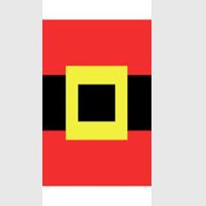 May include: A red and black belt with a yellow buckle. The belt is a simple design with a solid color and no embellishments.