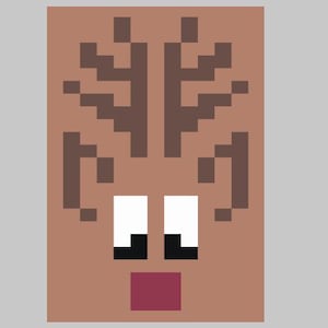 Rudolph (pillow size) - Finger Knitting / Chunky Knit Blanket Pattern