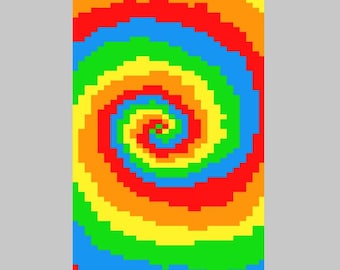 Spiral Tie Dye - Finger Knitting / Chunky Knit Blanket Pattern