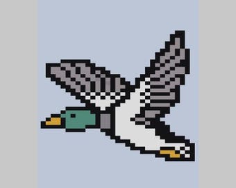 Mallard Duck Flying - Finger Knitting / Chunky Knit Blanket Pattern