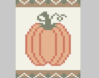 Fall Pumpkin with Argyle - Finger Knitting / Chunky Knit Blanket Pattern