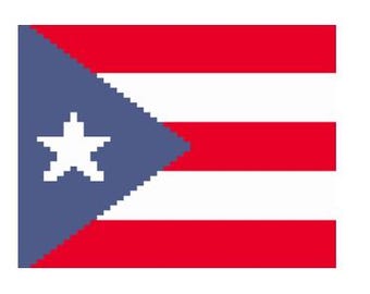 Flag of Puerto Rico - Finger Knitting / Chunky Knit Blanket Pattern