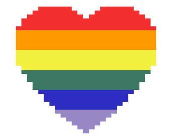 Rainbow Heart - Finger Knitting / Chunky Knit Blanket Pattern
