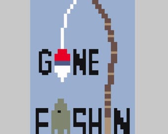 Gone Fishin - Patrón de manta de punto grueso para tejer con los dedos