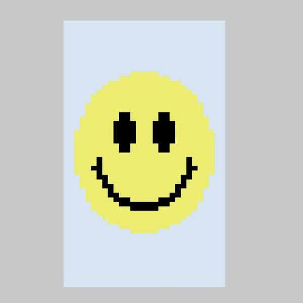 Rosto sorridente redondo - Padrão de manta de tricô de dedo / tricô grosso