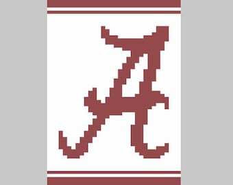 Letter A Script - Finger Knitting / Chunky Knit Blanket Pattern