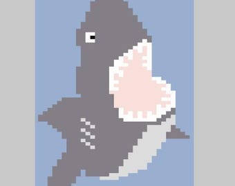 Shark - Finger Knitting / Chunky Knit Blanket Pattern