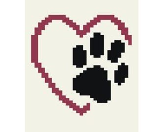 Pata en el corazón - Patrón de manta de punto grueso para tejer con los dedos