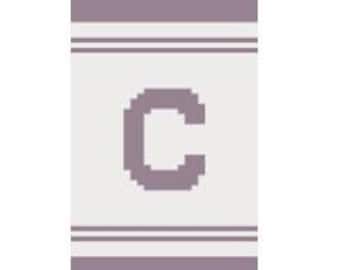 Letter C Initial - Finger Knitting / Chunky Knit Blanket Pattern