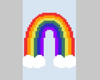 Rainbow - Finger Knitting / Chunky Knit Blanket Pattern